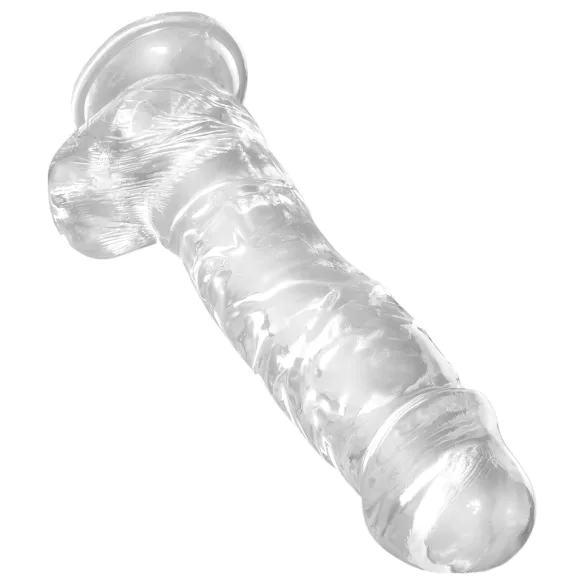 King Cock - gode ventouse réaliste avec testicules - transparent 20cm