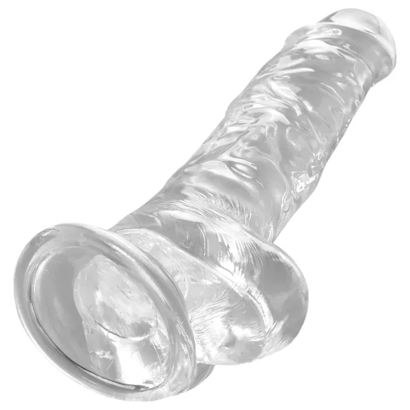King Cock - gode ventouse réaliste avec testicules - transparent 20cm