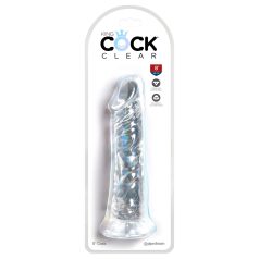   King Cock Clear 8 - grand godemichet transparent avec ventouse (20 cm)