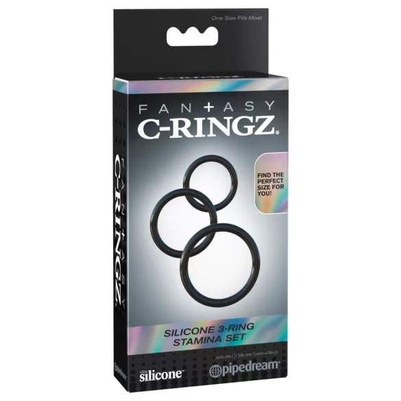 Pipedream - Fantasy C-Ringz - Trio d’anneaux pénien (noir)