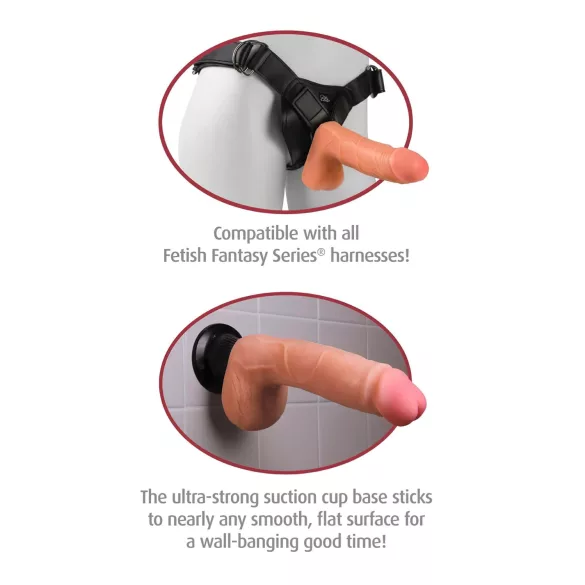 Real Feel Deluxe No.1 - gode réaliste avec testicules - vibration