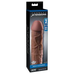   X-TENSION Mega 2 - Gaine Pénienne Réaliste (20,3 cm) - Naturel Foncé
