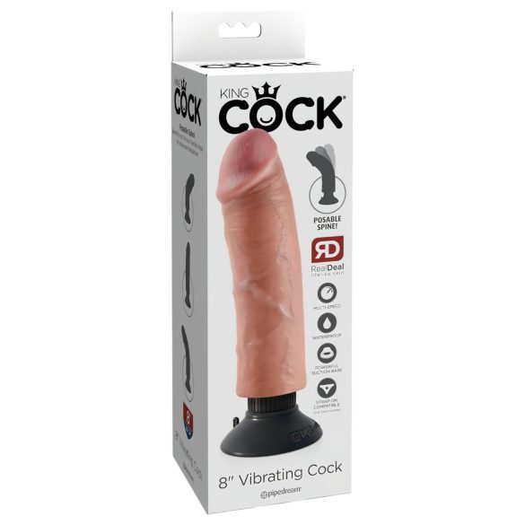 King Cock 8 - Vibrateur flexible et réaliste (25cm)