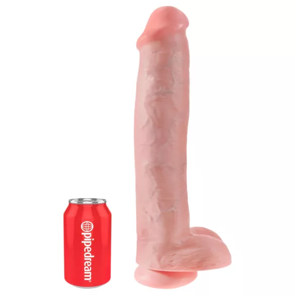 Godemichet King Cock 15 avec ventouse et testicules (38 cm, couleur chair)