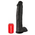 King Cock 15 - gode métis ventouse, testicules (38cm) - noir