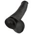 King Cock 15 - gode métis ventouse, testicules (38cm) - noir