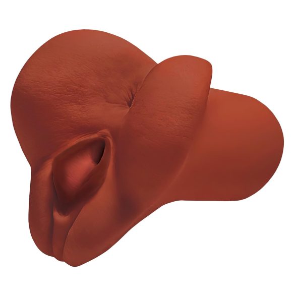 PDX - Masturbateur 2 en 1 réaliste - vagin et anus - couleur marron