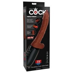   King Cock Plus 7,5 - Vibromasseur réaliste à testicules (brun)