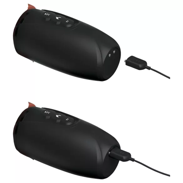 King Cock Plus - gode vibrant réaliste avec testicules 19 cm - marron
