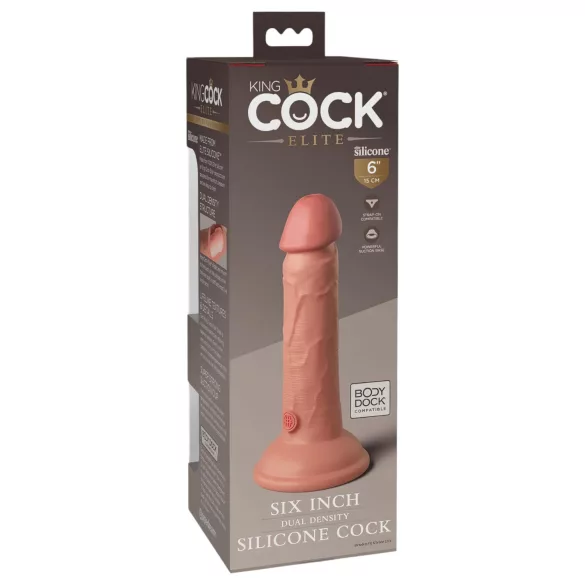 King Cock Elite 6 - godemichet réaliste ventouse 15cm - couleur chair