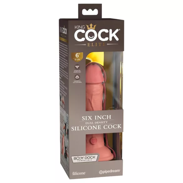 King Cock Elite 6 - godemichet réaliste ventouse 15cm - couleur chair