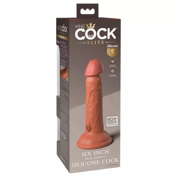 King Cock Elite 6 - gode réaliste ventouse 15cm - foncé