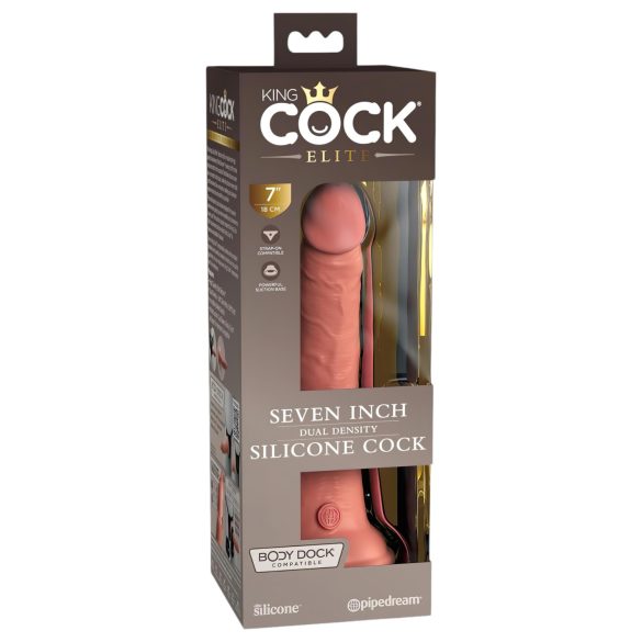 Élite Roi Coq 7" - Dildo Réaliste à Ventouse (18cm) - Naturel