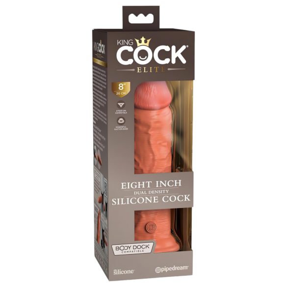 King Cock Elite 8 - godemichet avec ventouse (20cm) - naturel foncé