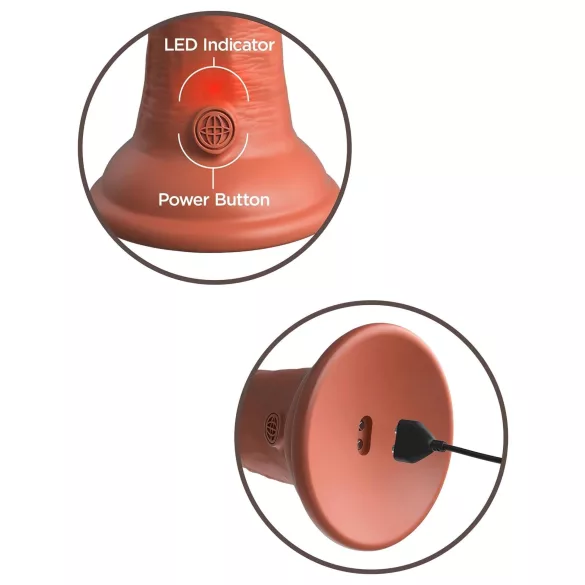 King Cock Elite 8 - gode vibrant réaliste 20 cm - silicone marron foncé