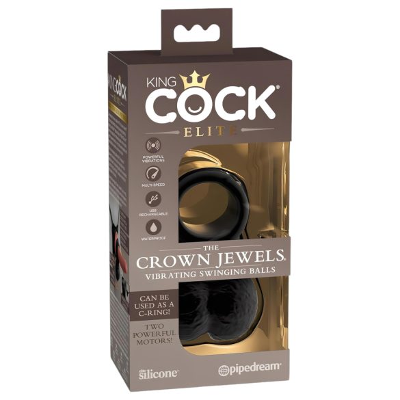 Bague Vibrante King Cock Crown Jewels (noir)
