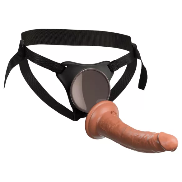 King Cock Elite - harnais avec gode réaliste - silicone marron