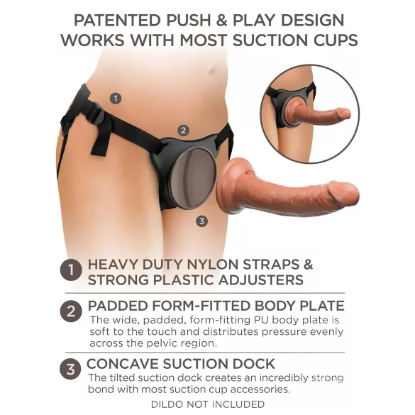 King Cock Elite - harnais avec gode réaliste - silicone marron