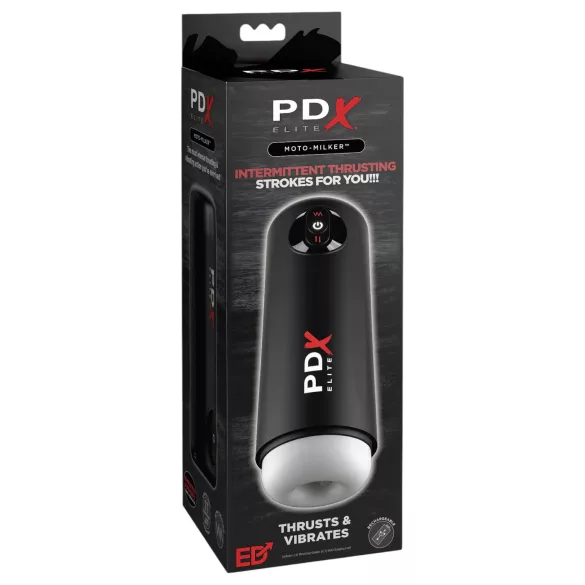 PDX Elite - masturbateur automatique vibrant poussé - noir