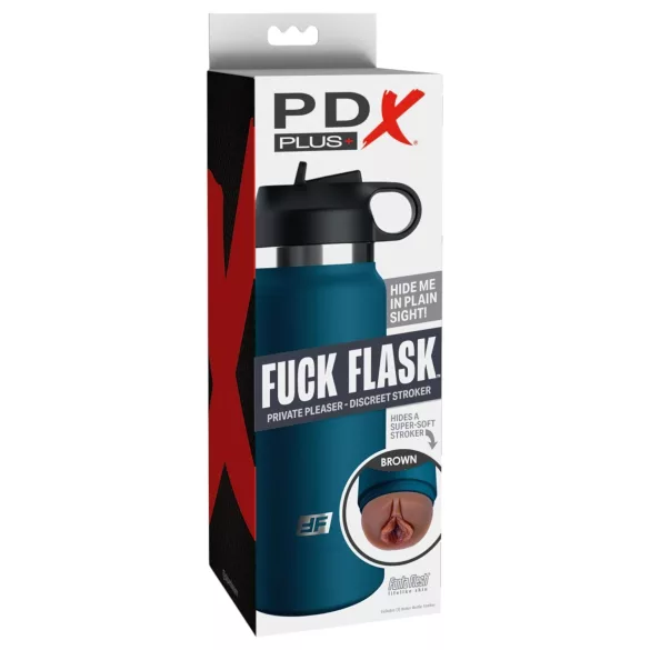 PDX - Fuck Flask Private Pleaser - vaginette dans une gourde (bleu-marron)