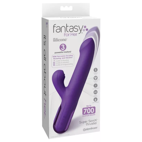 Fantasy For Her - Vibromasseur pousseur 2 en 1 et stimulateur clitoridien