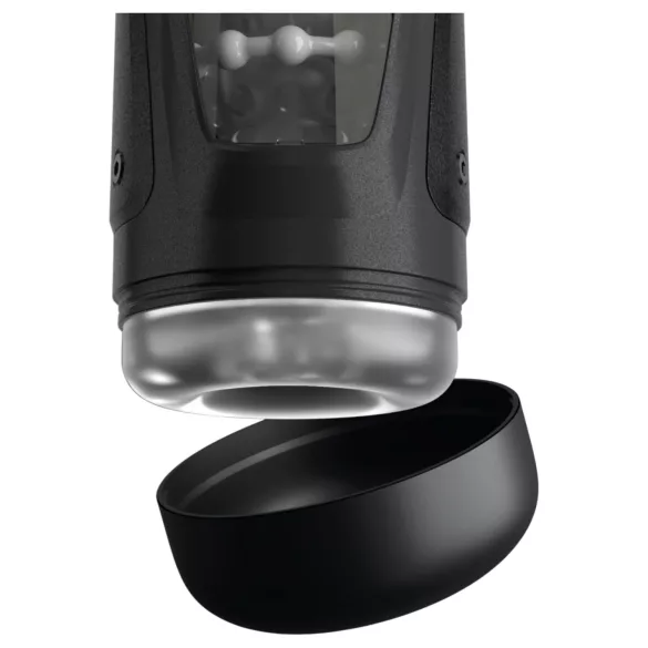 PDX Elite Moto-Bator Pro - masturbateur à poussées perlé et chauffant (noir)
