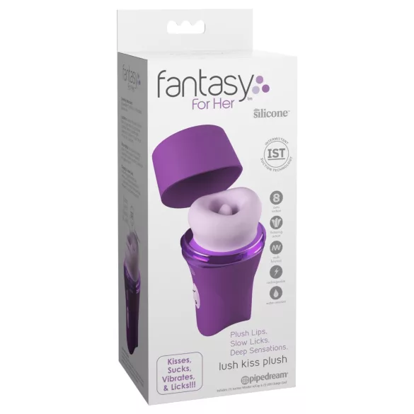 Fantasy For Her Lush Kiss Plush - stimulateur clitoridien succion et langue (violet)
