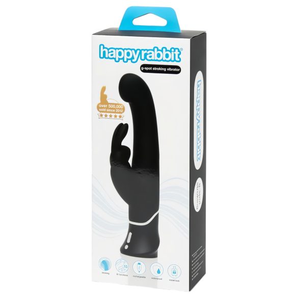 Happyrabbit point G - vibromasseur rechargeable noir avec stimulateur clitoridien