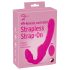 Strepless Strap-On - vibromasseur rose ajustable