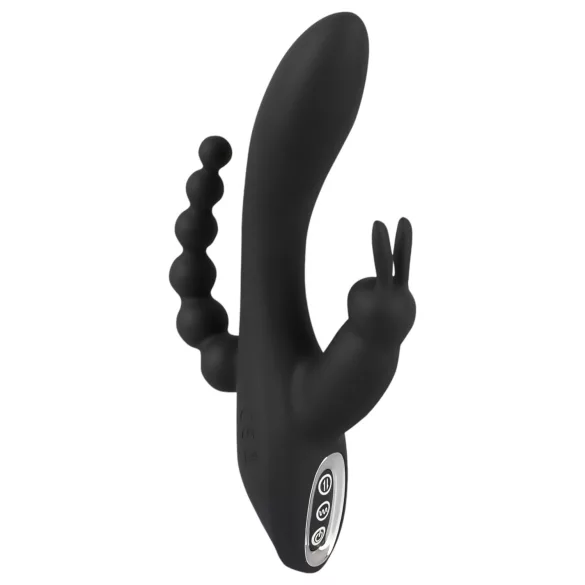 Smile - vibromasseur triple moteur - étanche rechargeable - noir