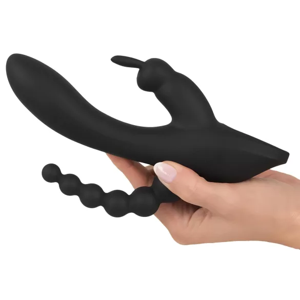 Smile - vibromasseur triple moteur - étanche rechargeable - noir
