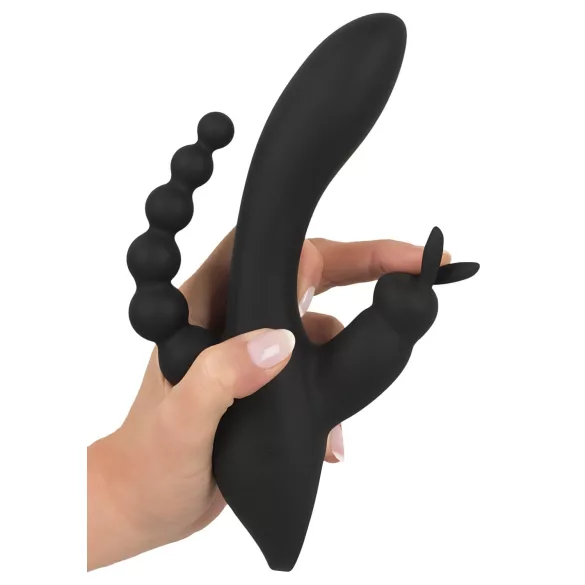 Smile - vibromasseur triple moteur - étanche rechargeable - noir
