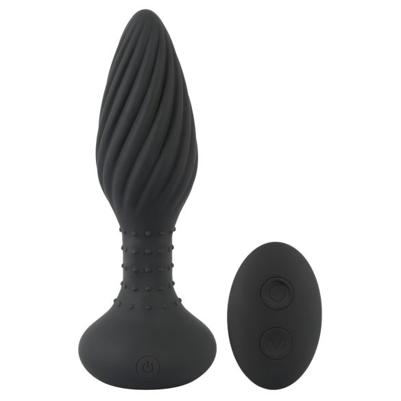 ANOS - Vibromasseur anal à perles rotatives (noir)