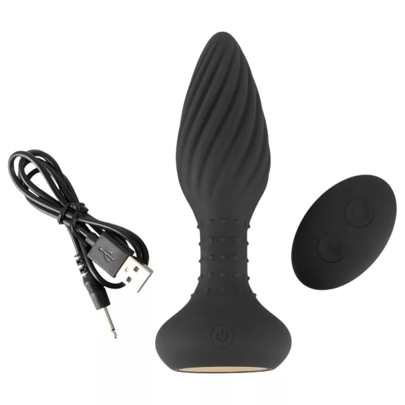 ANOS - vibromasseur anal à perles rotatives - noir
