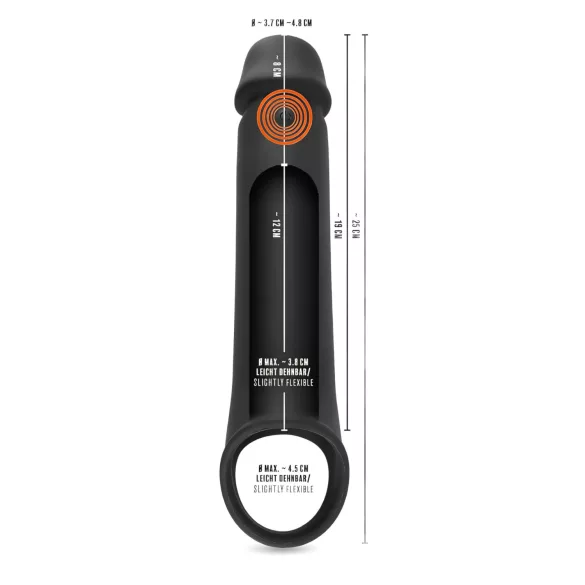 Rebel - gaine pénienne vibrant sans fil rechargeable - silicone noir
