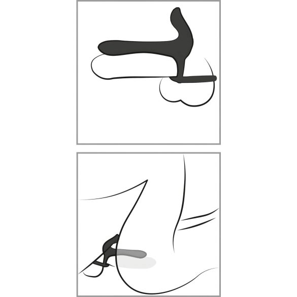 Anneau vibrant 2en1 avec vibro, rechargeable (noir)