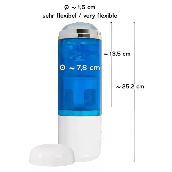 You2Toys - masturbateur rotatif et poussant rechargeable - bleu blanc