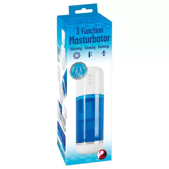 You2Toys - masturbateur rotatif et poussant rechargeable - bleu blanc