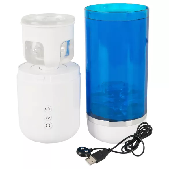 You2Toys - masturbateur rotatif et poussant rechargeable - bleu blanc