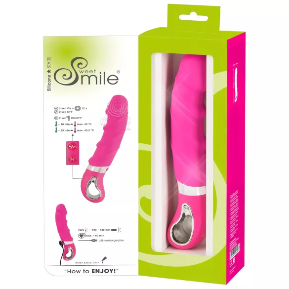SMILE Soft - vibromasseur chauffant rechargeable - silicone rose
