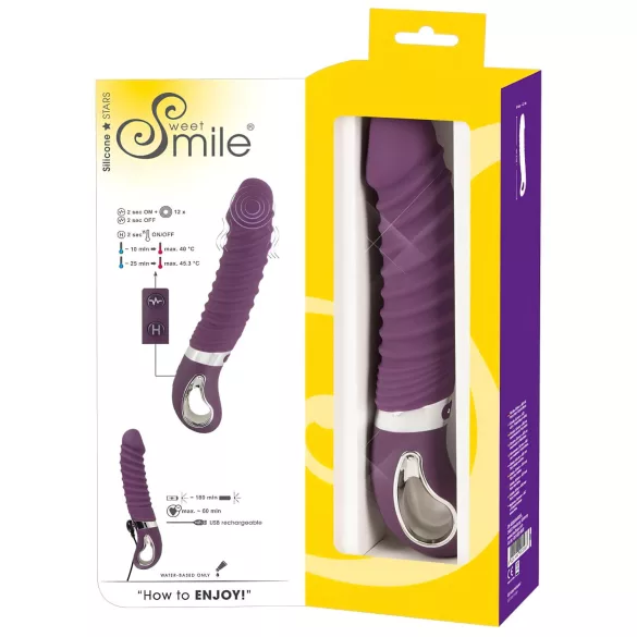 SMILE Soft - vibromasseur chauffant rechargeable - silicone violet