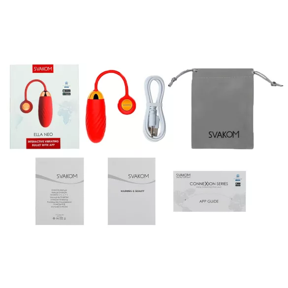 Svakom Ella Neo - œuf vibrant portable contrôlé par application (rouge)