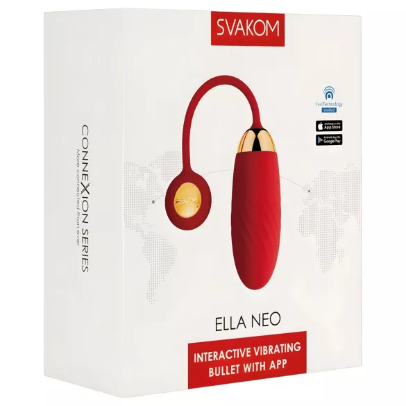 Svakom Ella Neo - œuf vibrant portable contrôlé par application (rouge)