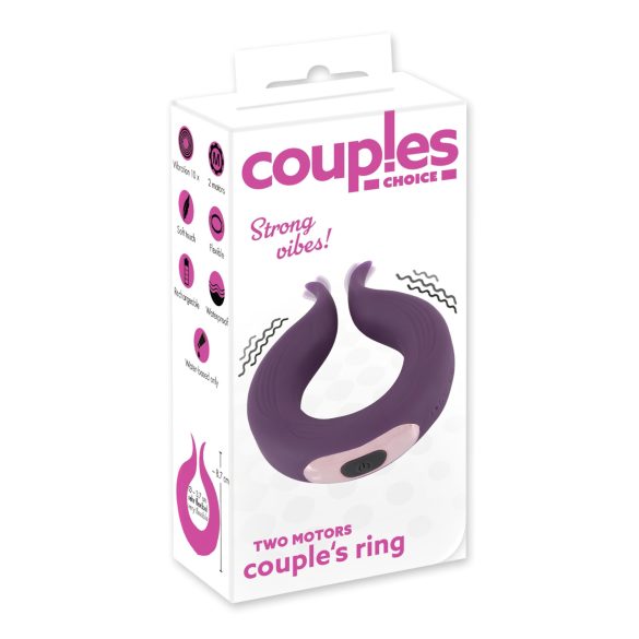 Couples Choice - Anneau pénis double moteur rechargeable (violet)