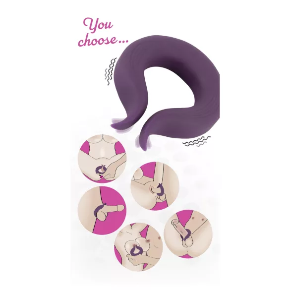 Couples Choice - anneau pénien vibrant double moteur rechargeable - violet