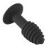 Black Velvet Twist - vibromasseur anal silicone rechargeable (noir)