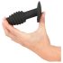 Black Velvet Twist - vibromasseur anal silicone rechargeable (noir)
