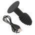 Black Velvet Twist - vibromasseur anal silicone rechargeable (noir)