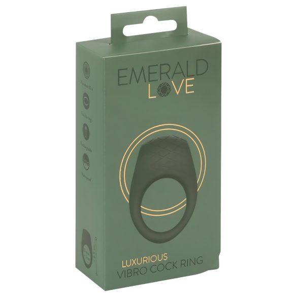 Emerald Love - Anneau vibrant rechargeable étanche (vert)