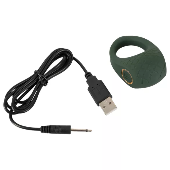 Emerald Love - anneau pénien vibrant rechargeable étanche - silicone vert